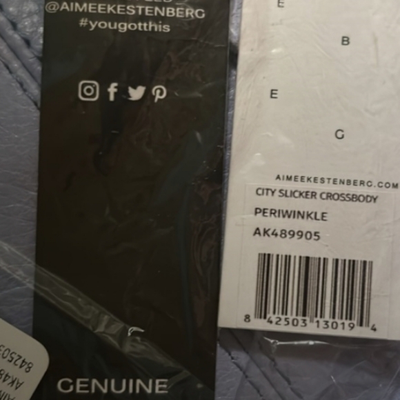 AIMEE KESTENBERG Muse City Slicker Leather Crossbody Bag Periwinkle blue - Picture 11 of 11